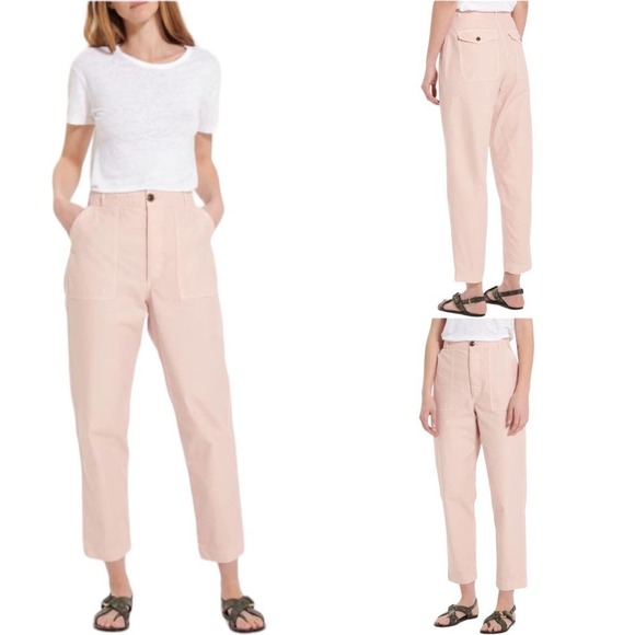 Officine Generale Pants - Officine Generale Saskia Light Pink High Rise Button Fly Chino Pants Size 30